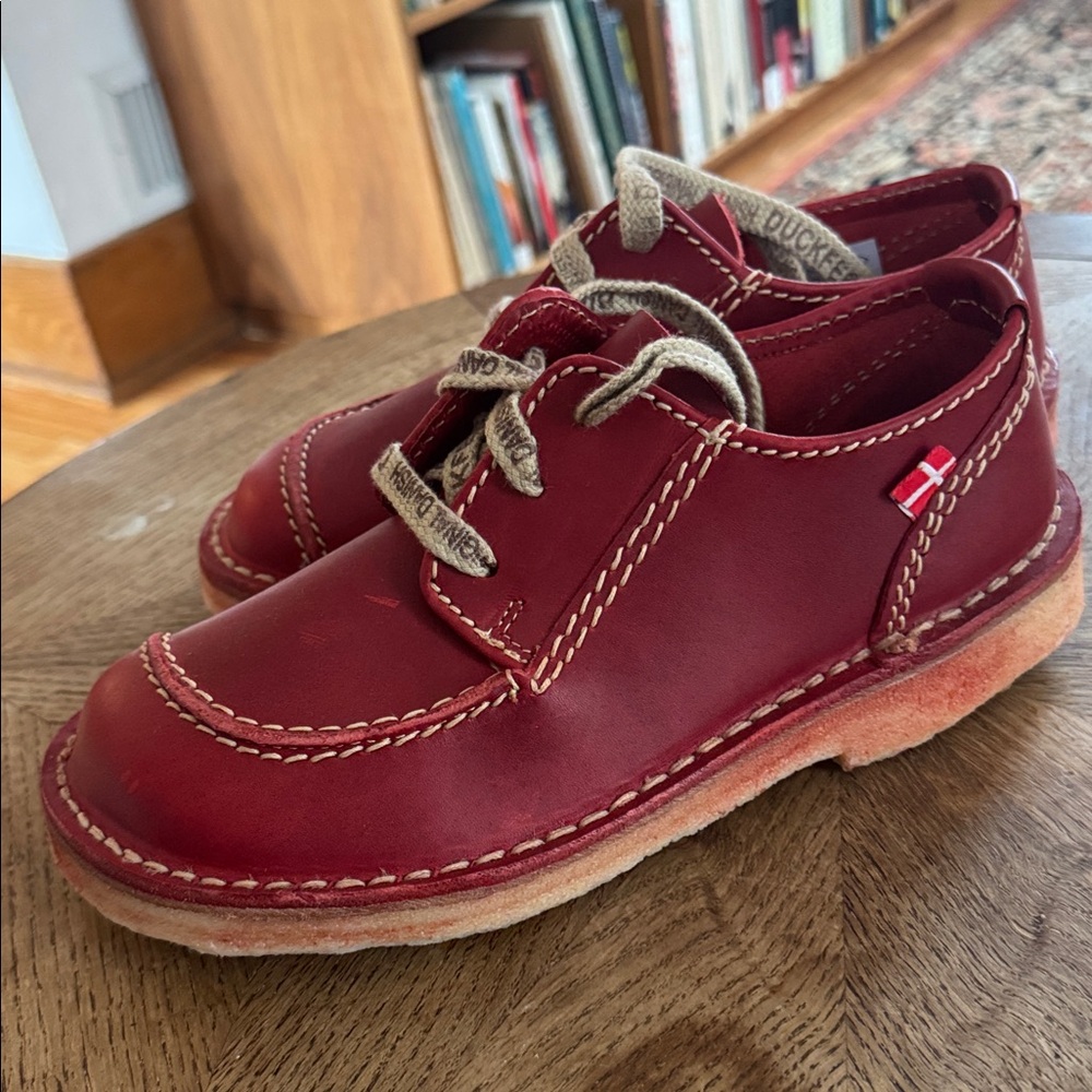 DUCKFEET Fyn Lace Up Shoes Red Leather Granate 39 8.5 9 - Picture 9 of 9